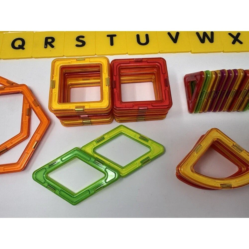Magformers Magnetic Tiles Lot of 96 Pieces Complete Alphabet Set